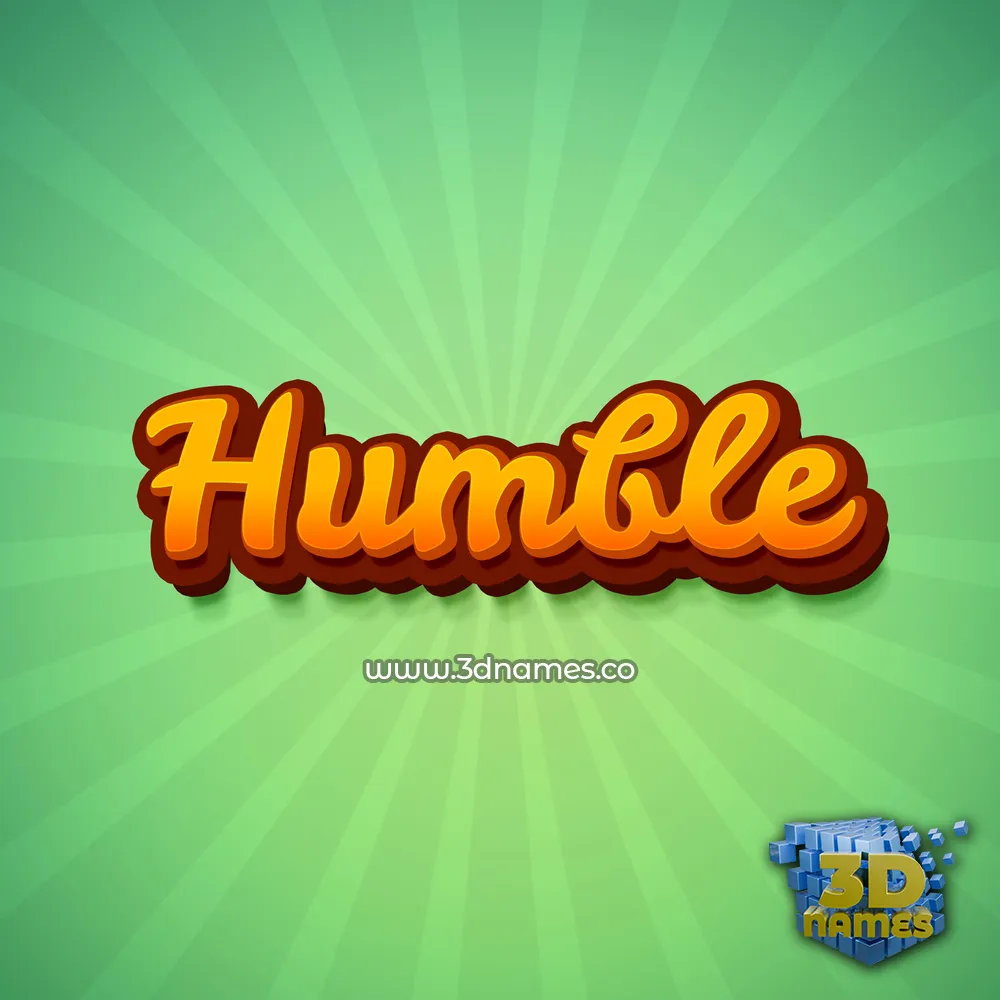 humble in Green Rays style - 3D name wallpaper
