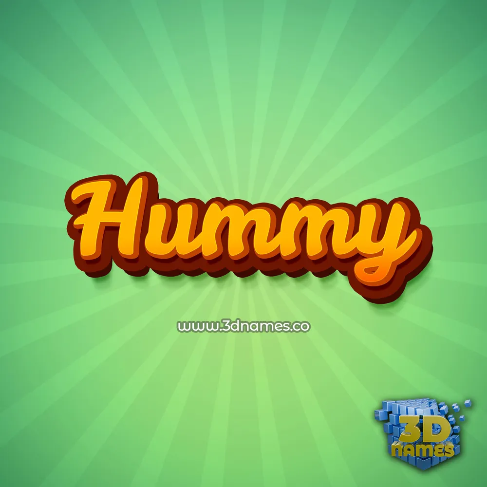 hummy in Green Rays style - 3D name wallpaper