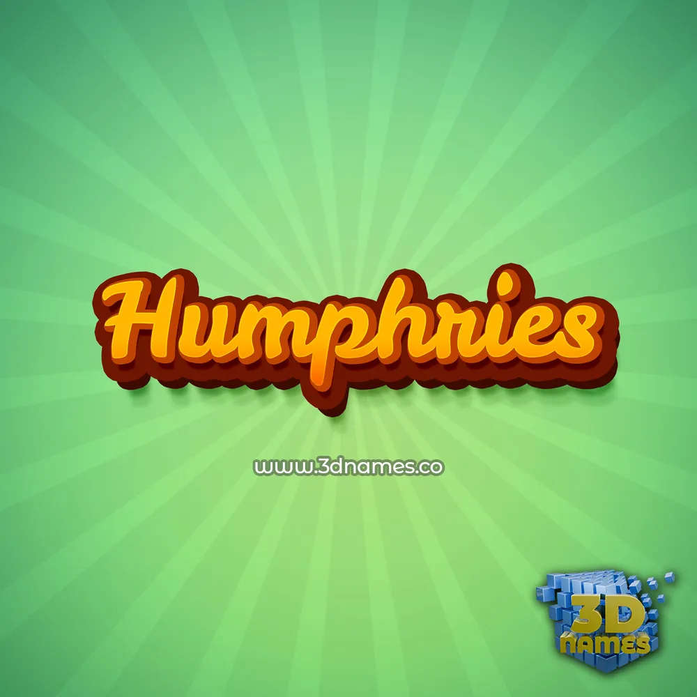 humphries in Green Rays style - 3D name wallpaper