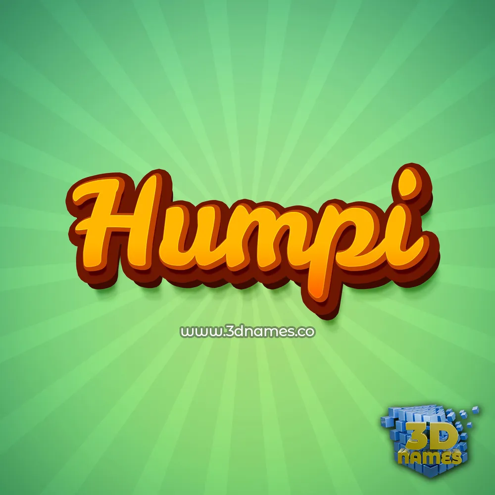humpi in Green Rays style - 3D name wallpaper