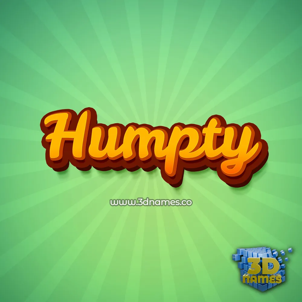 humpty in Green Rays style - 3D name wallpaper