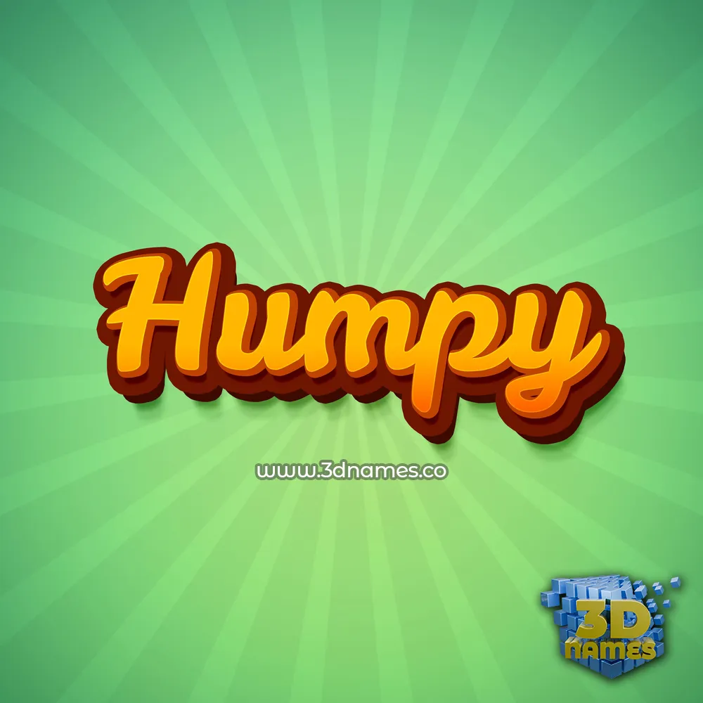 humpy in Green Rays style - 3D name wallpaper