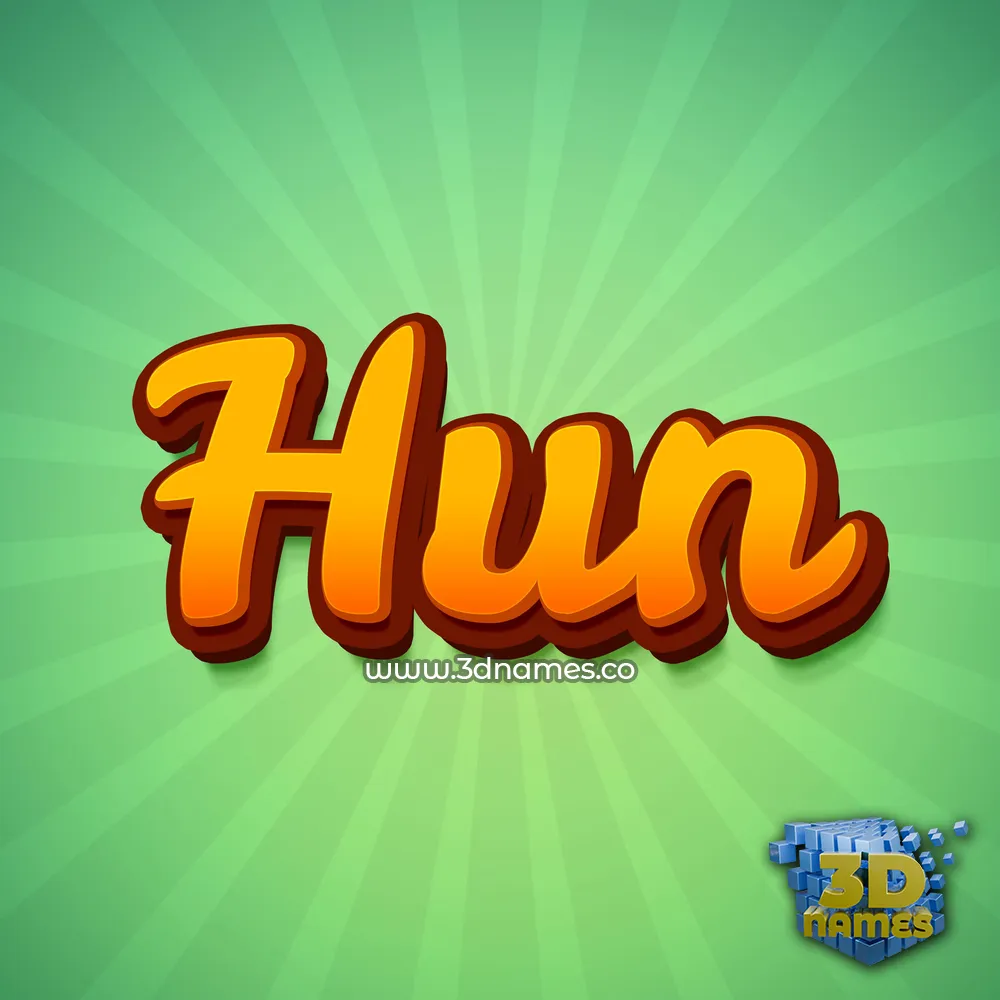 hun in Green Rays style - 3D name wallpaper