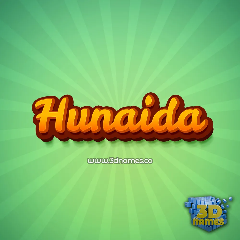 hunaida in Green Rays style - 3D name wallpaper