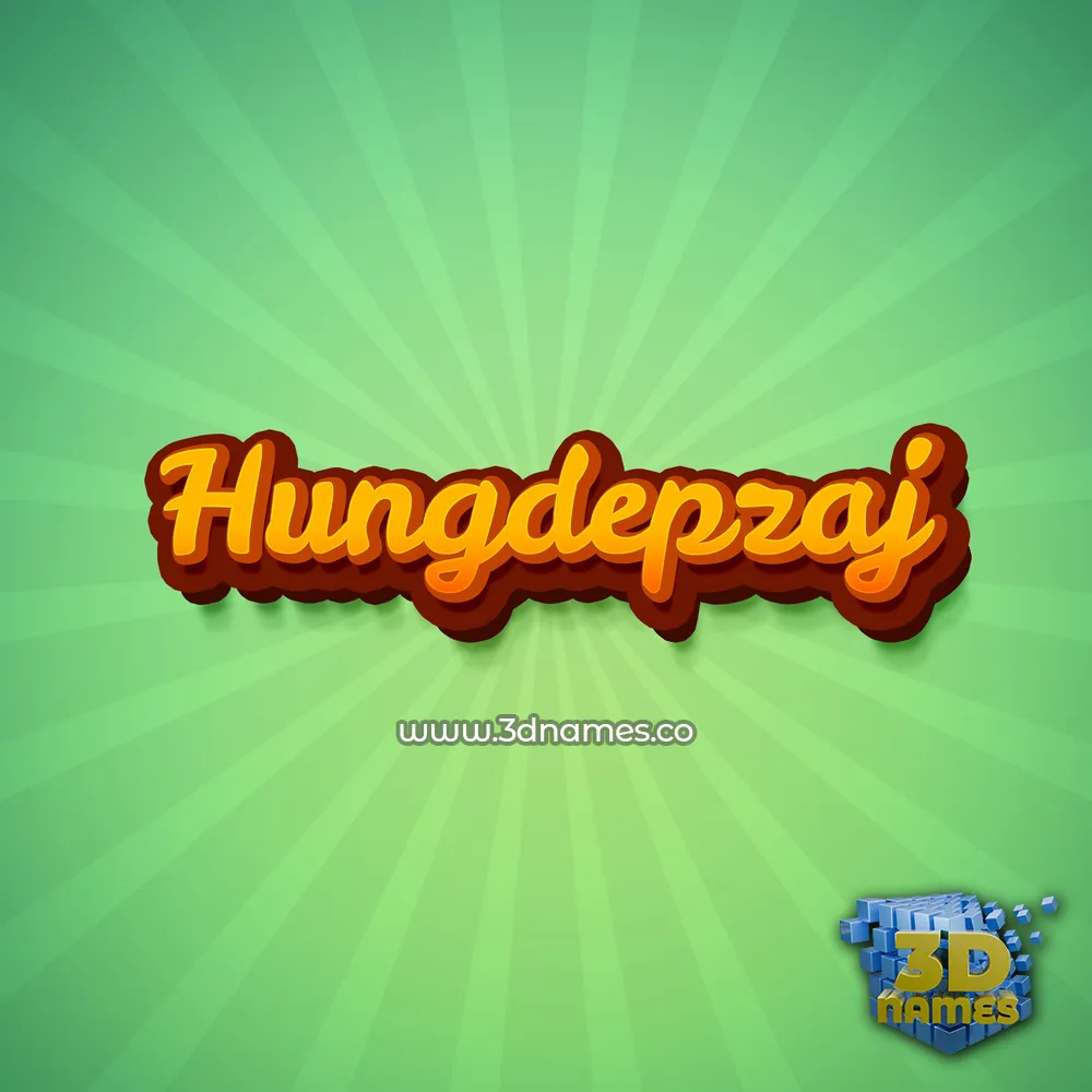 hungdepzaj in Green Rays style - 3D name wallpaper