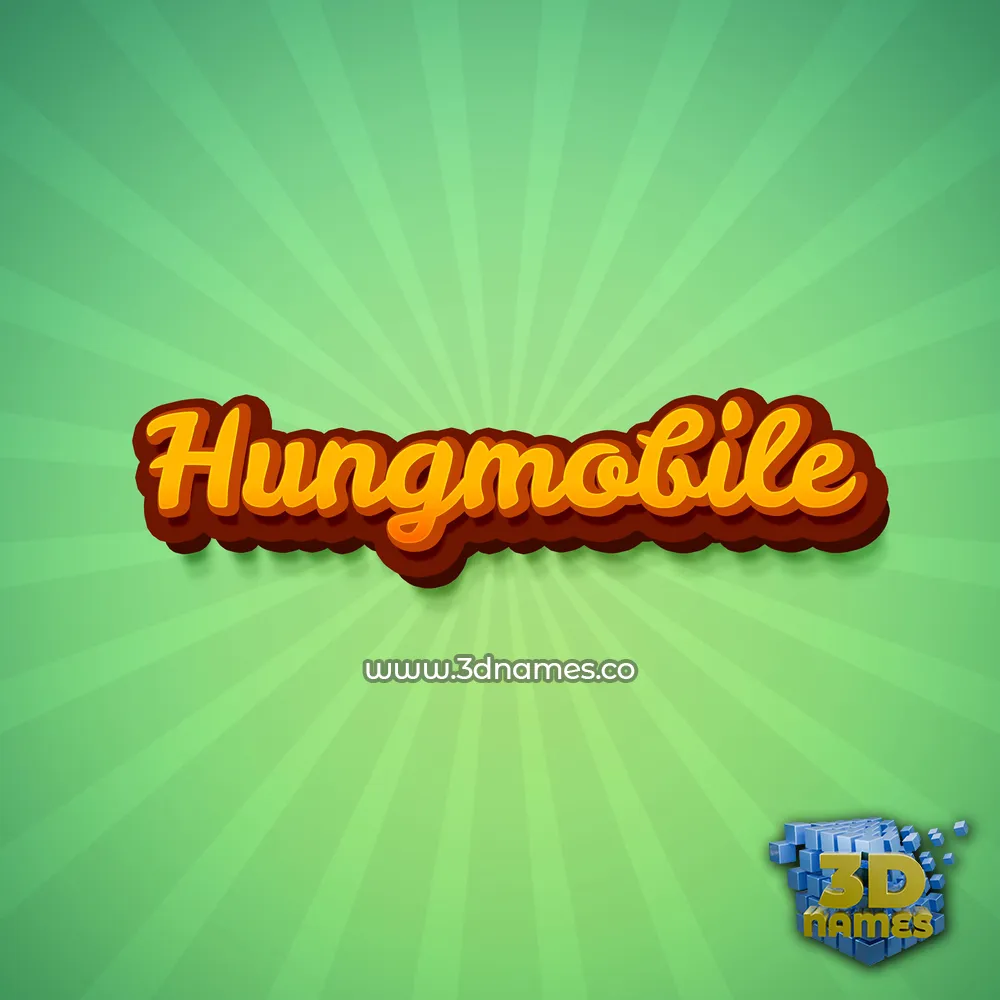 hungmobile in Green Rays style - 3D name wallpaper