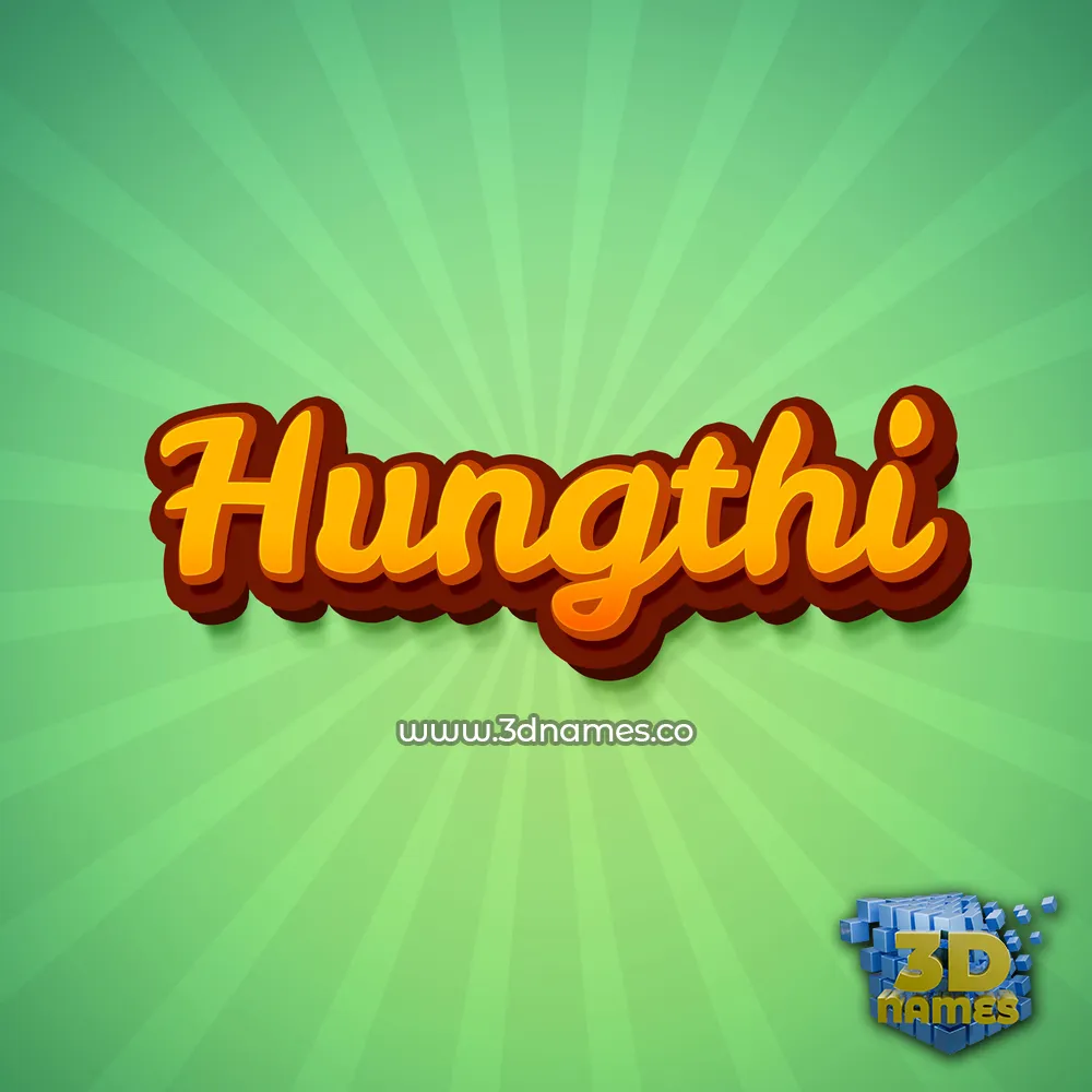 hungthi in Green Rays style - 3D name wallpaper
