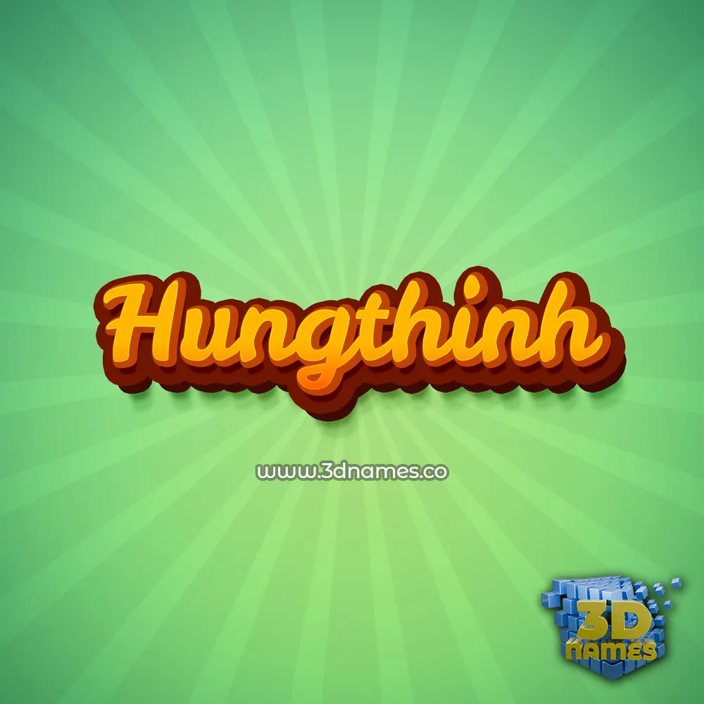 hungthinh in Green Rays style - 3D name wallpaper