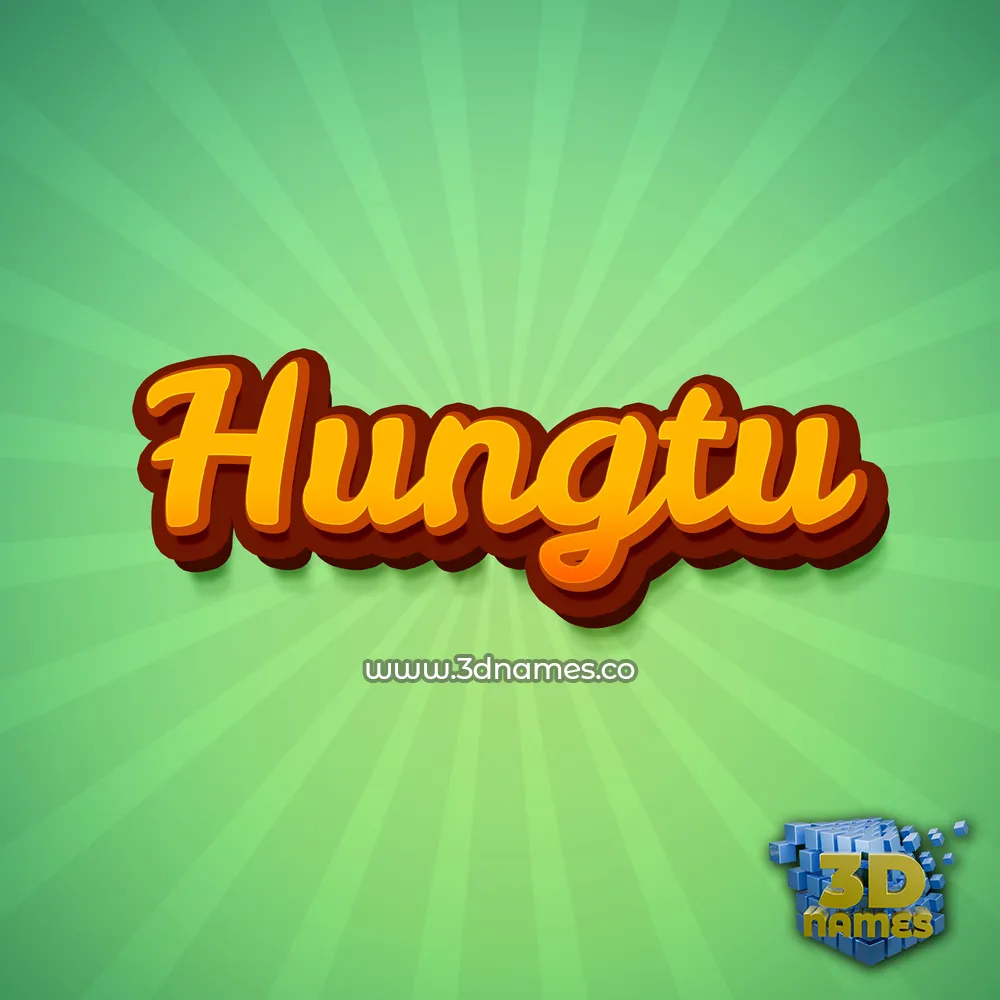 hungtu in Green Rays style - 3D name wallpaper