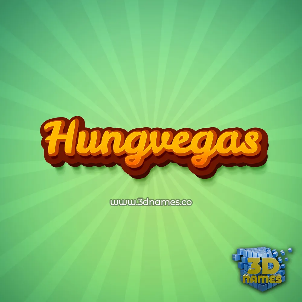 hungvegas in Green Rays style - 3D name wallpaper