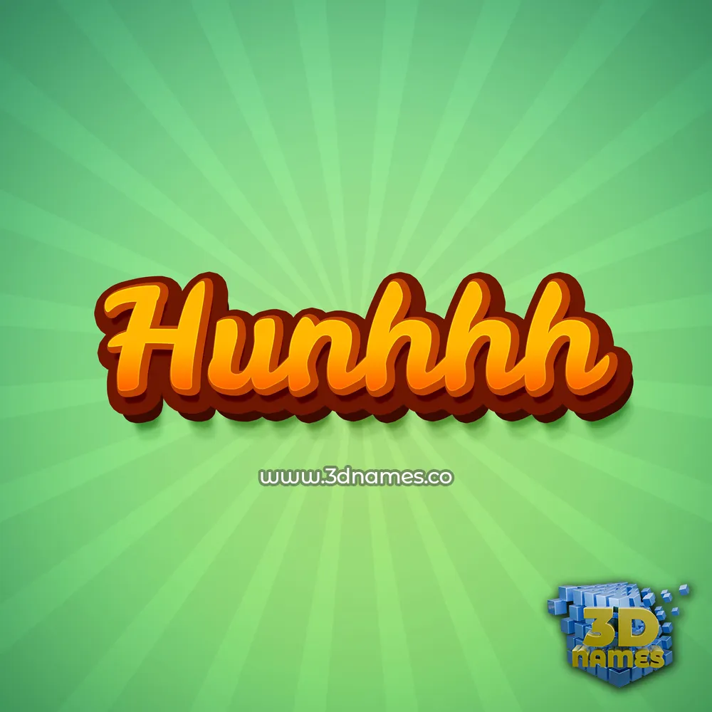 hunhhh in Green Rays style - 3D name wallpaper