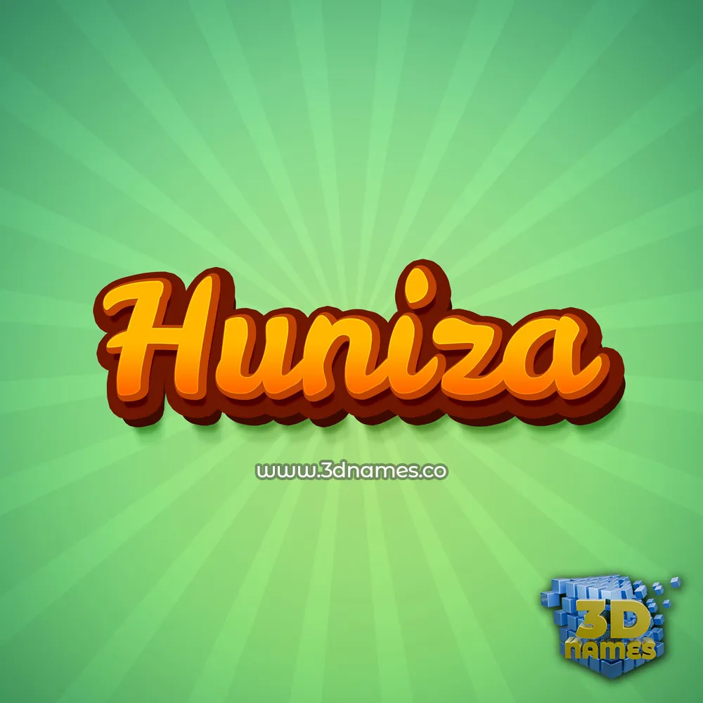 huniza in Green Rays style - 3D name wallpaper