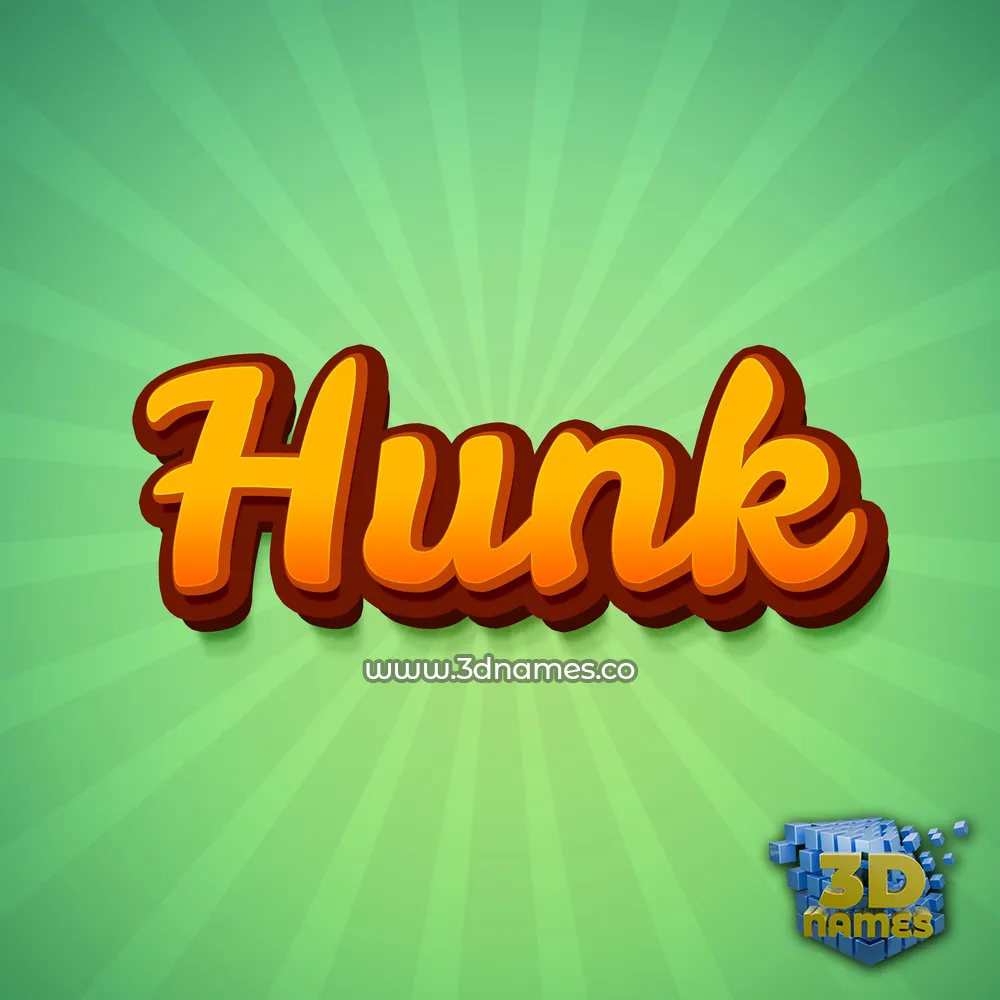 hunk in Green Rays style - 3D name wallpaper