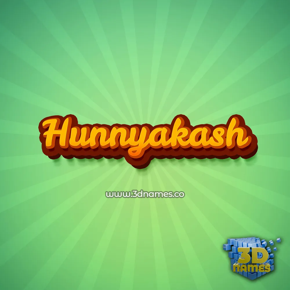 hunnyakash in Green Rays style - 3D name wallpaper