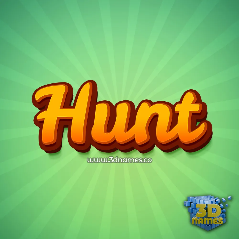 hunt in Green Rays style - 3D name wallpaper