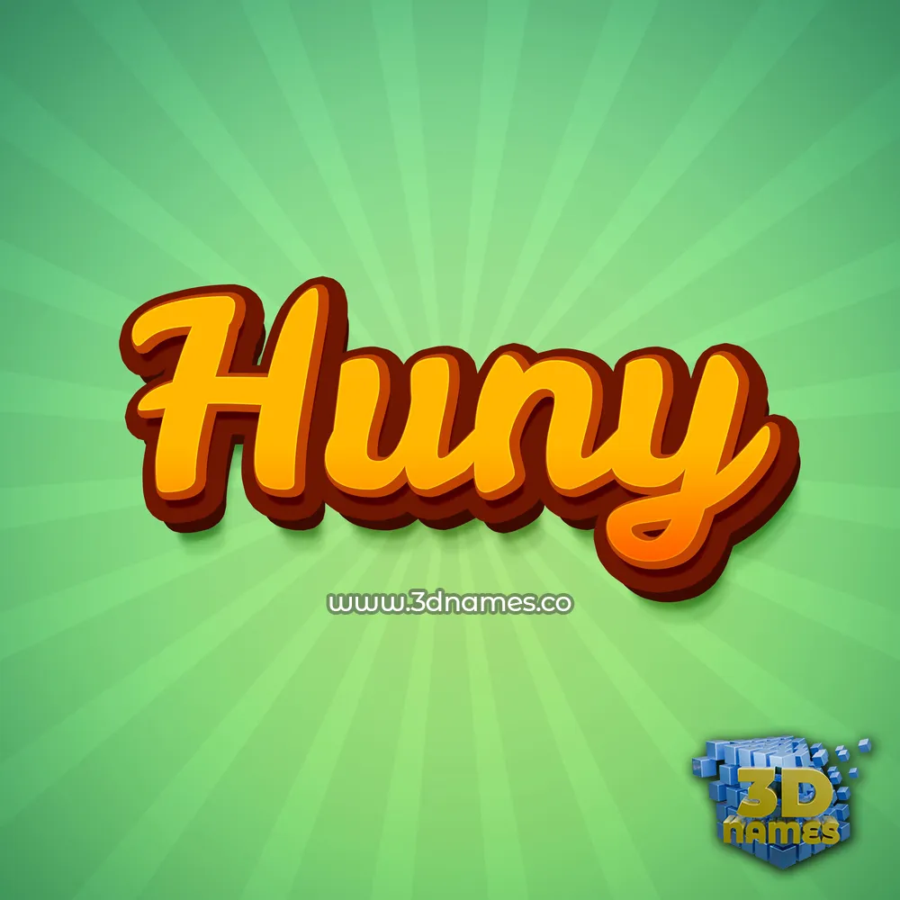 huny in Green Rays style - 3D name wallpaper