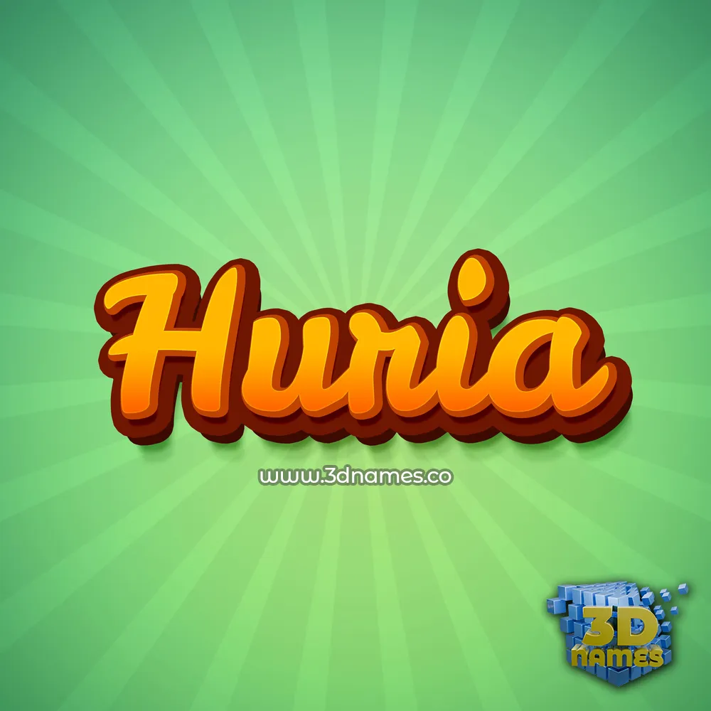 huria in Green Rays style - 3D name wallpaper