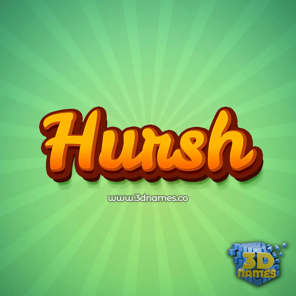 hursh in Green Rays style - 3D name wallpaper