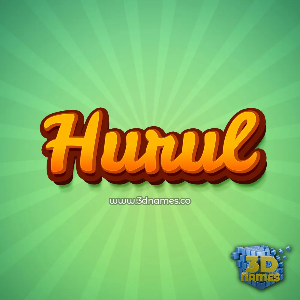 hurul in Green Rays style - 3D name wallpaper