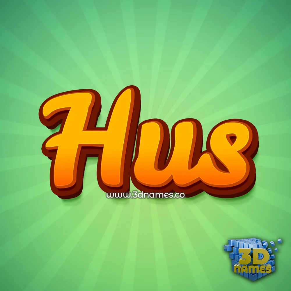 hus in Green Rays style - 3D name wallpaper