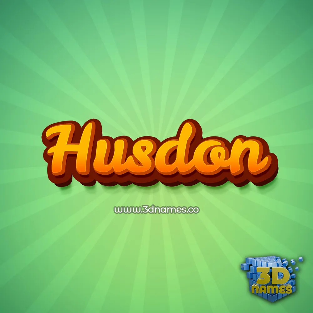 husdon in Green Rays style - 3D name wallpaper