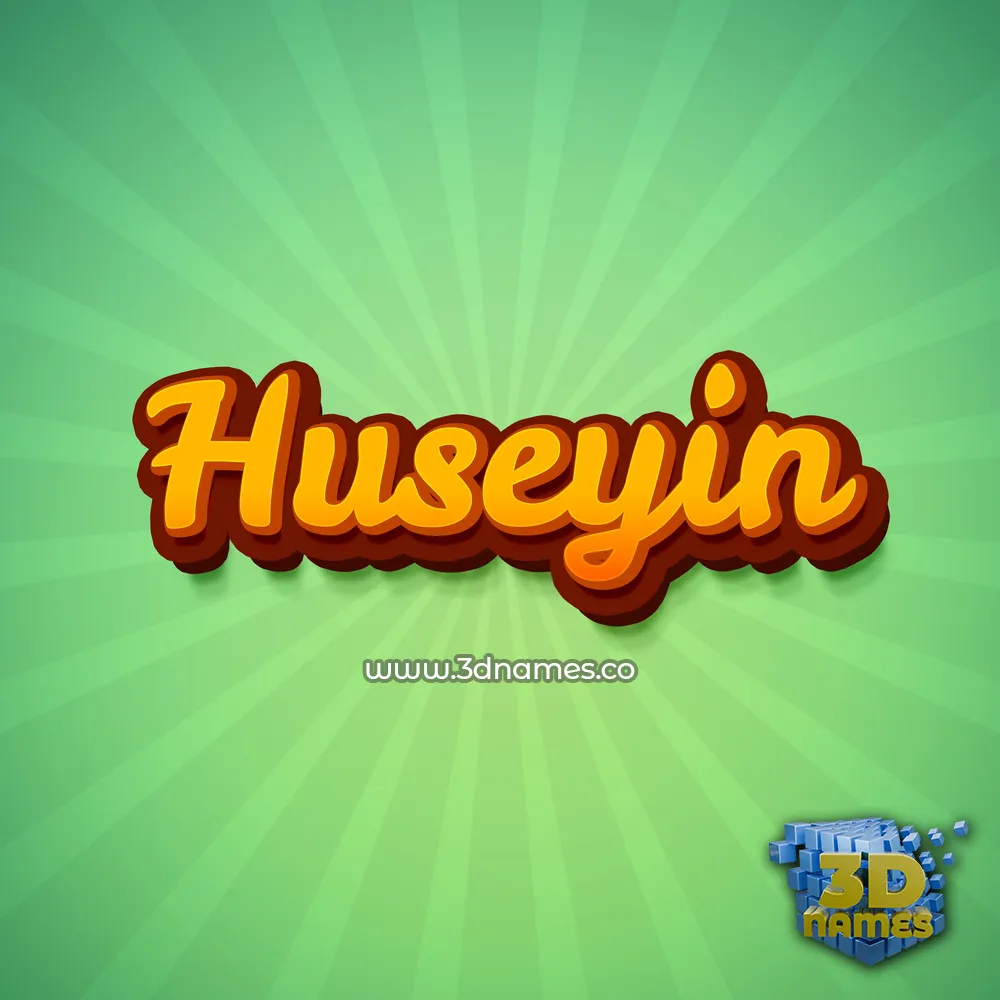 huseyin in Green Rays style - 3D name wallpaper