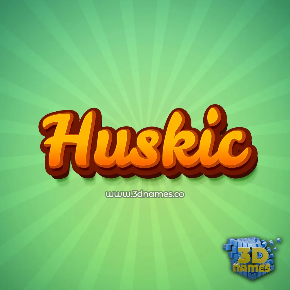 huskic in Green Rays style - 3D name wallpaper