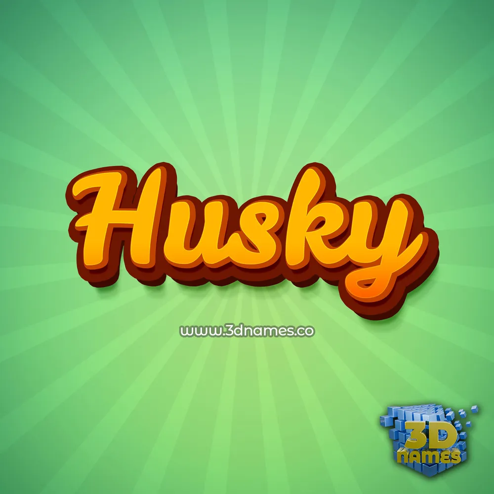 husky in Green Rays style - 3D name wallpaper