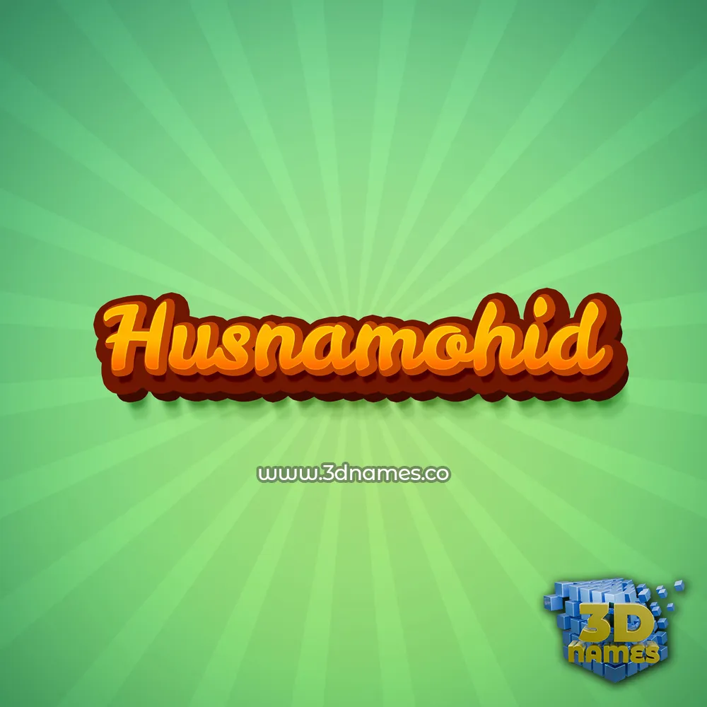 husnamohid in Green Rays style - 3D name wallpaper