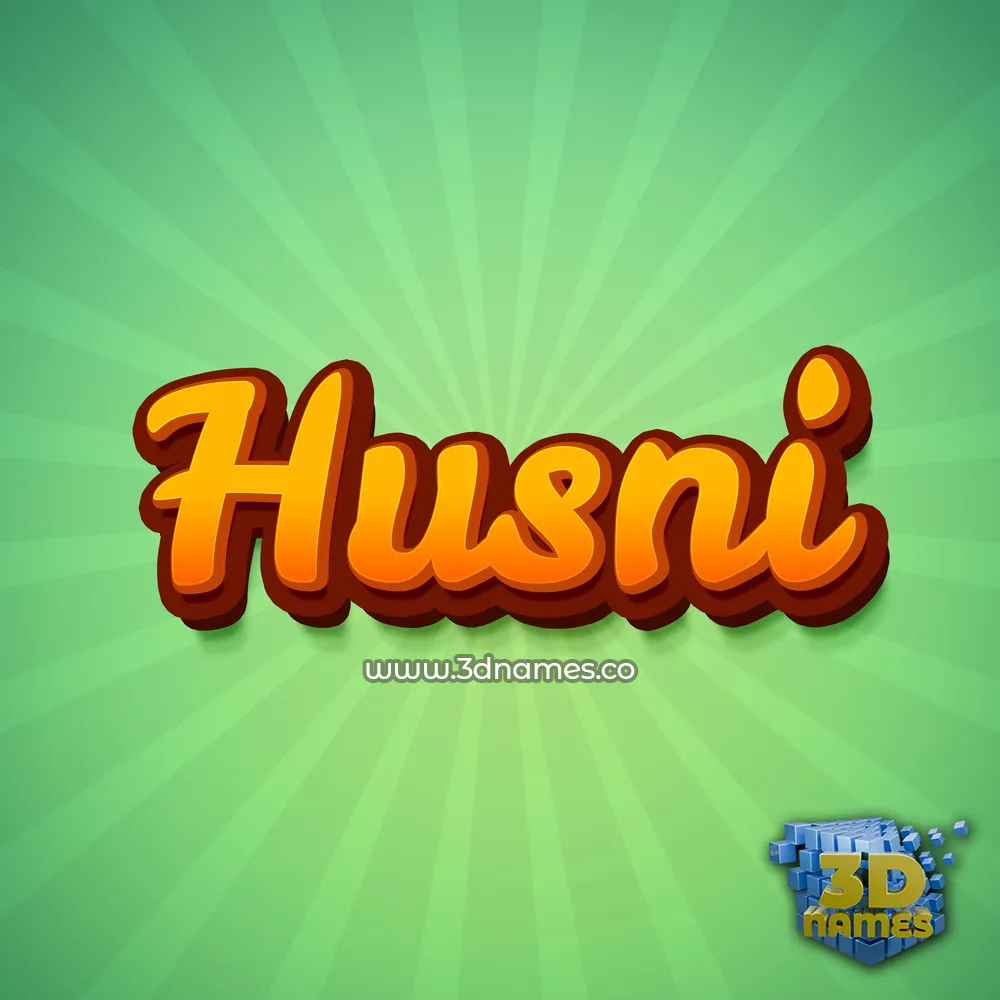 husni in Green Rays style - 3D name wallpaper