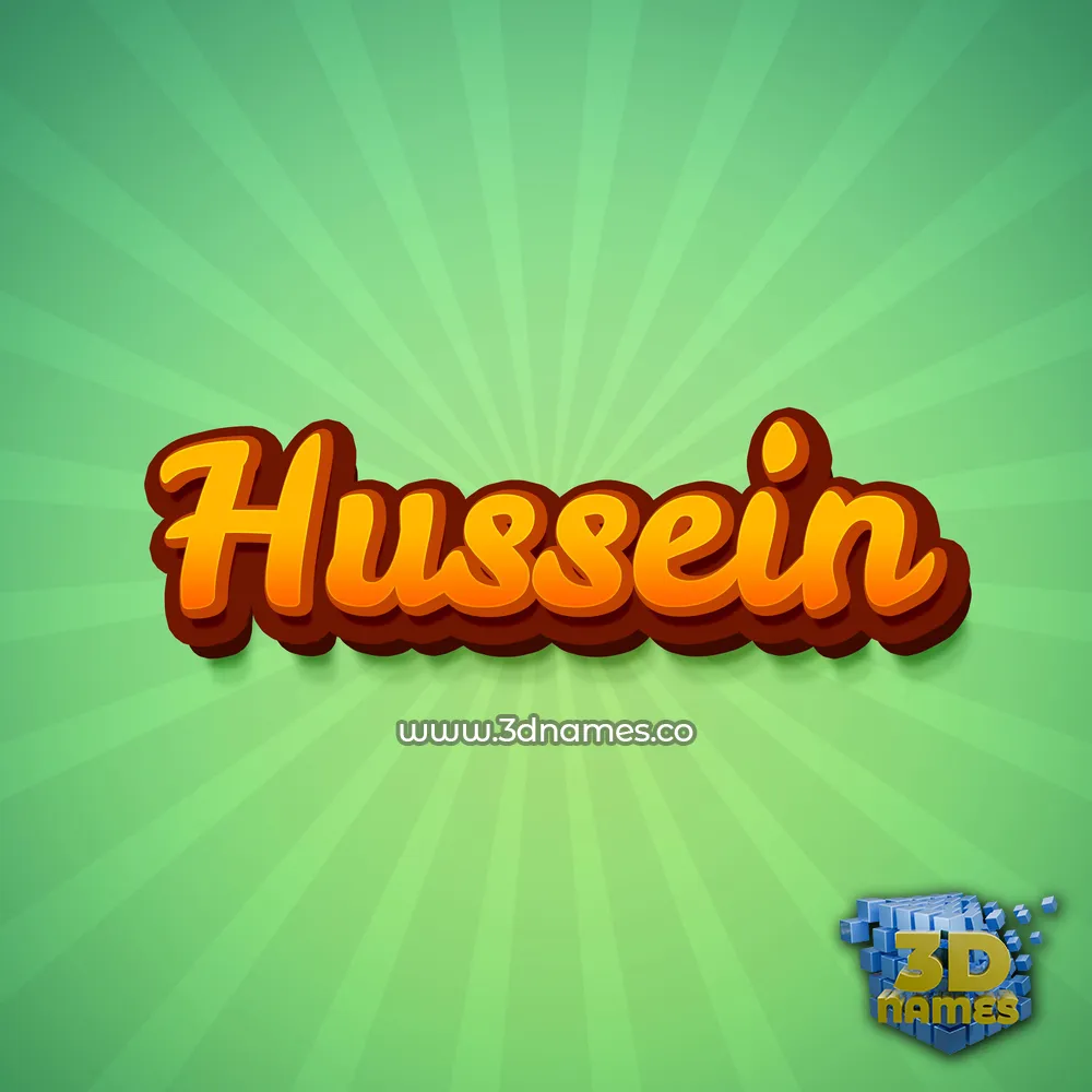 hussein in Green Rays style - 3D name wallpaper