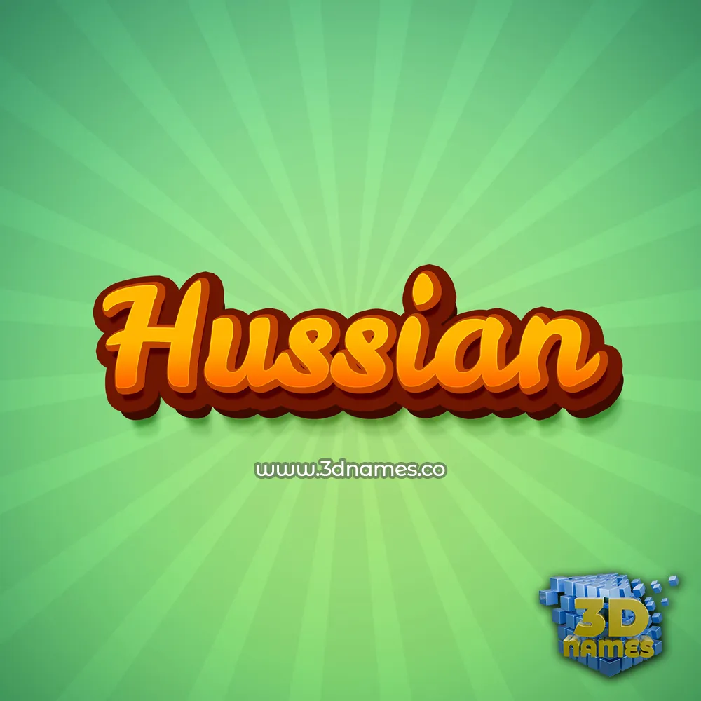 hussian in Green Rays style - 3D name wallpaper
