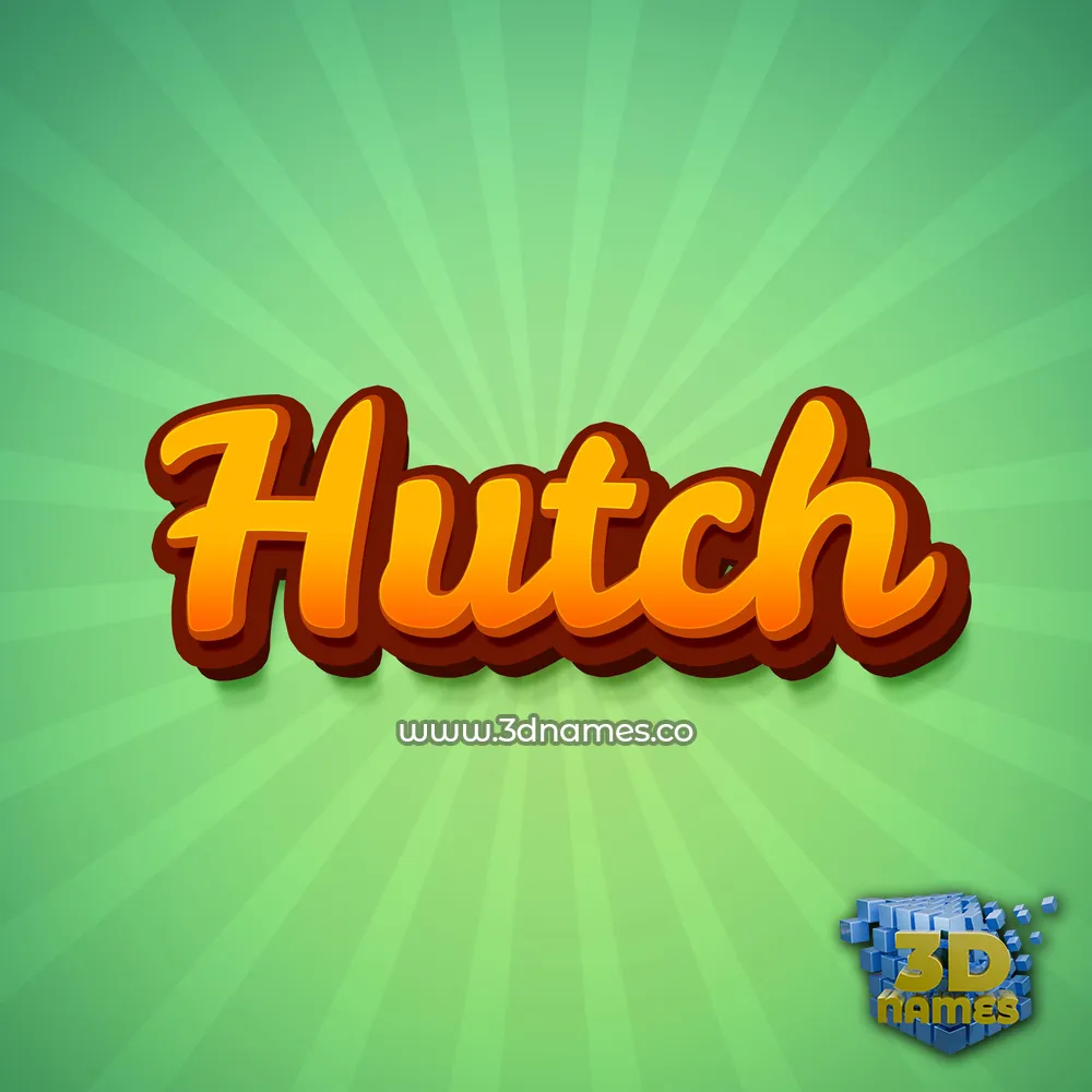 hutch in Green Rays style - 3D name wallpaper