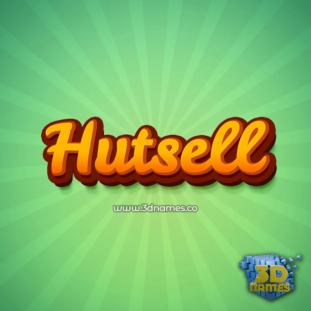 hutsell in Green Rays style - 3D name wallpaper