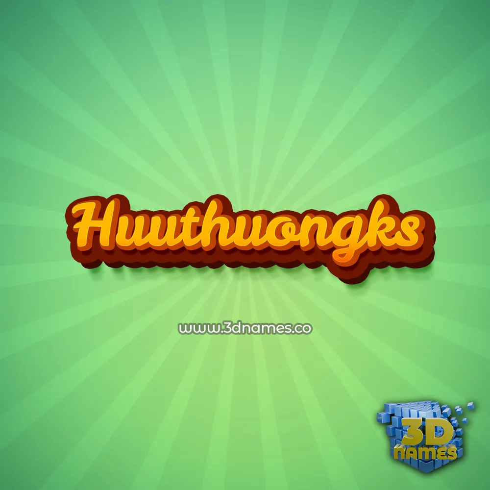 huuthuongks in Green Rays style - 3D name wallpaper