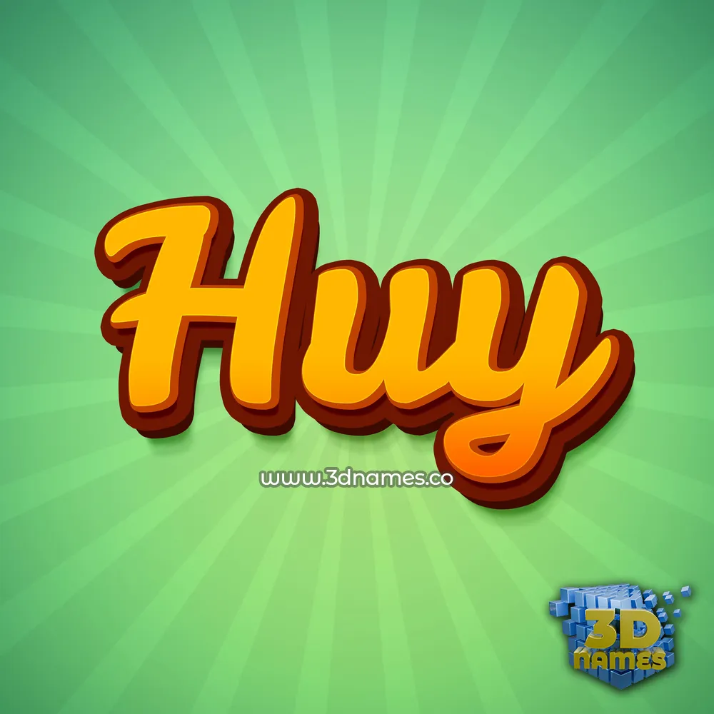 huy in Green Rays style - 3D name wallpaper