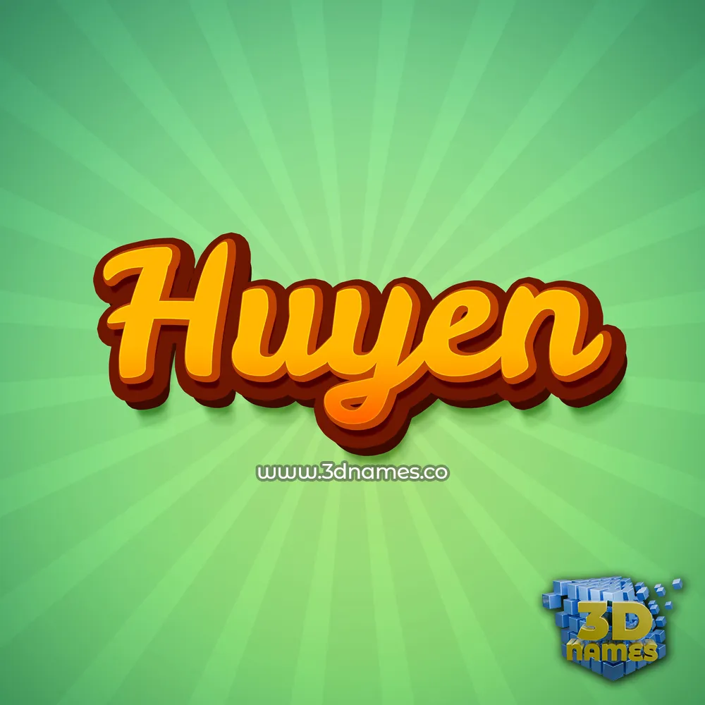 huyen in Green Rays style - 3D name wallpaper