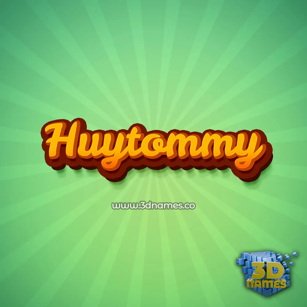 huytommy in Green Rays style - 3D name wallpaper