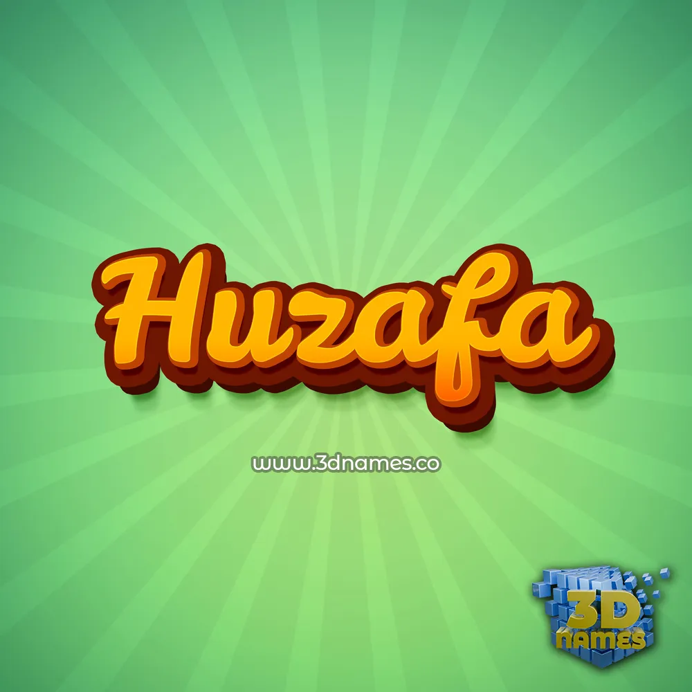 huzafa in Green Rays style - 3D name wallpaper