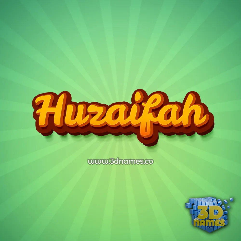 huzaifah in Green Rays style - 3D name wallpaper
