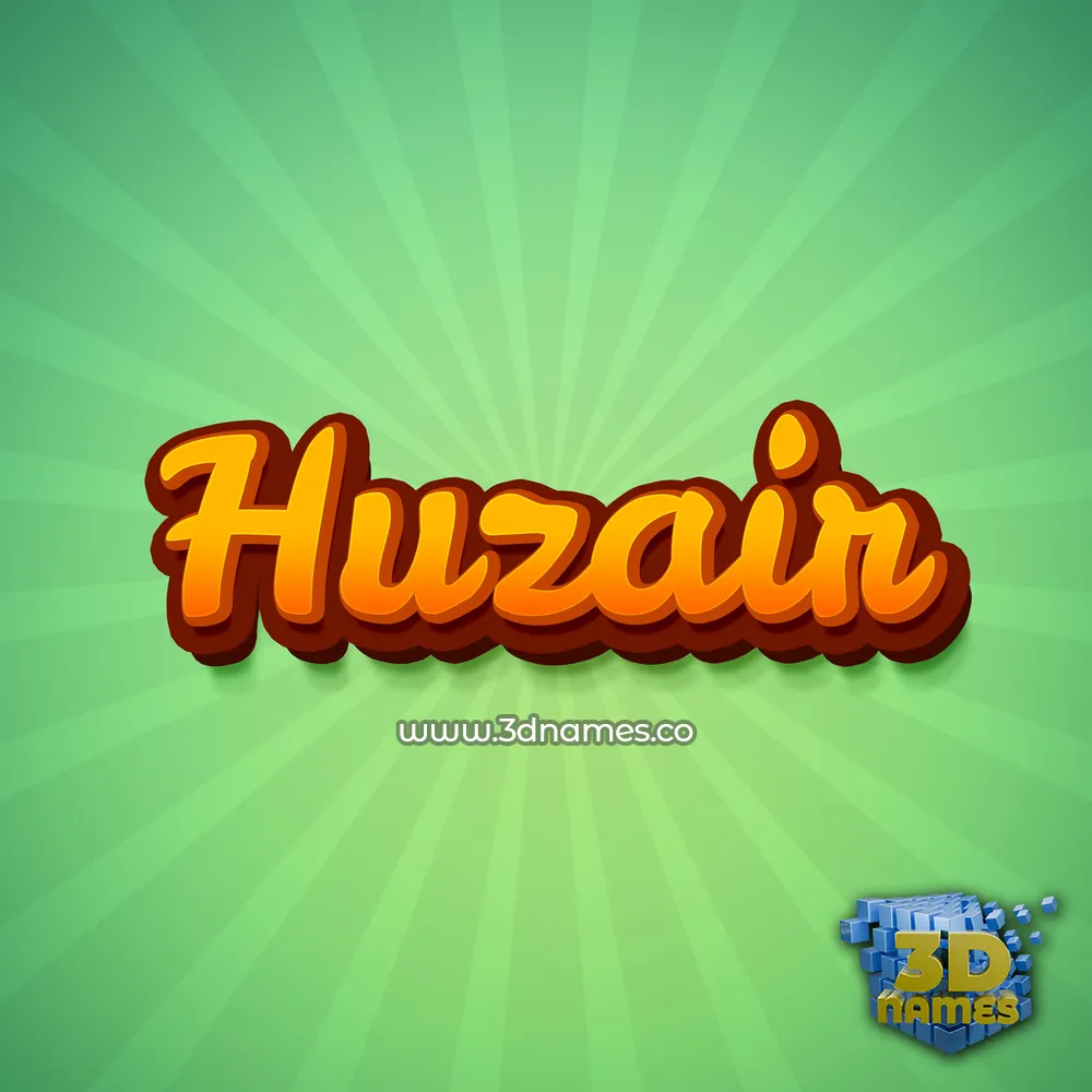 huzair in Green Rays style - 3D name wallpaper