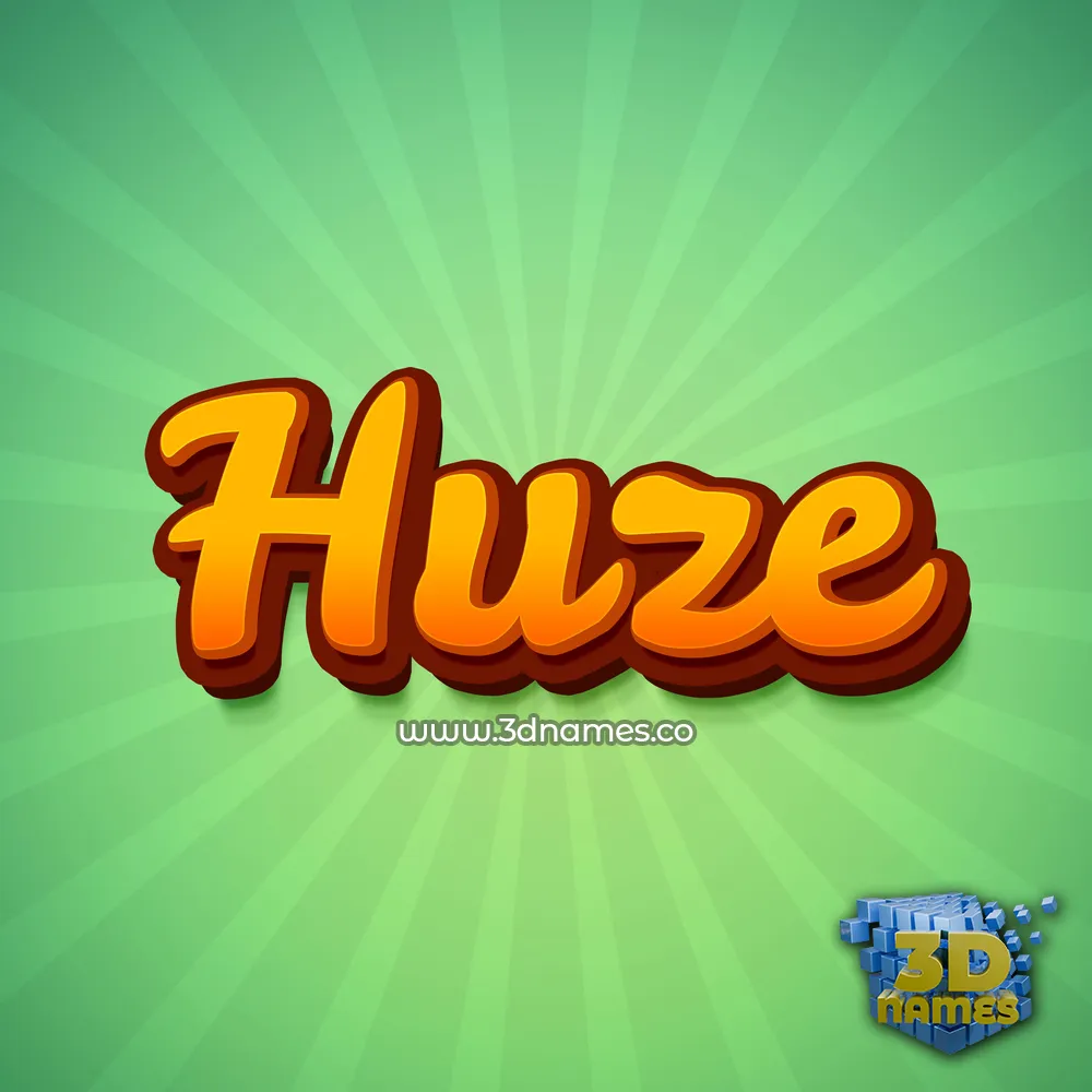huze in Green Rays style - 3D name wallpaper