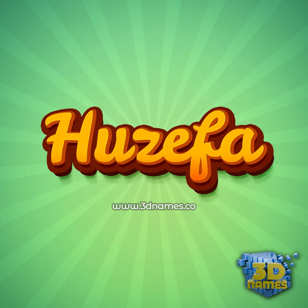 huzefa in Green Rays style - 3D name wallpaper