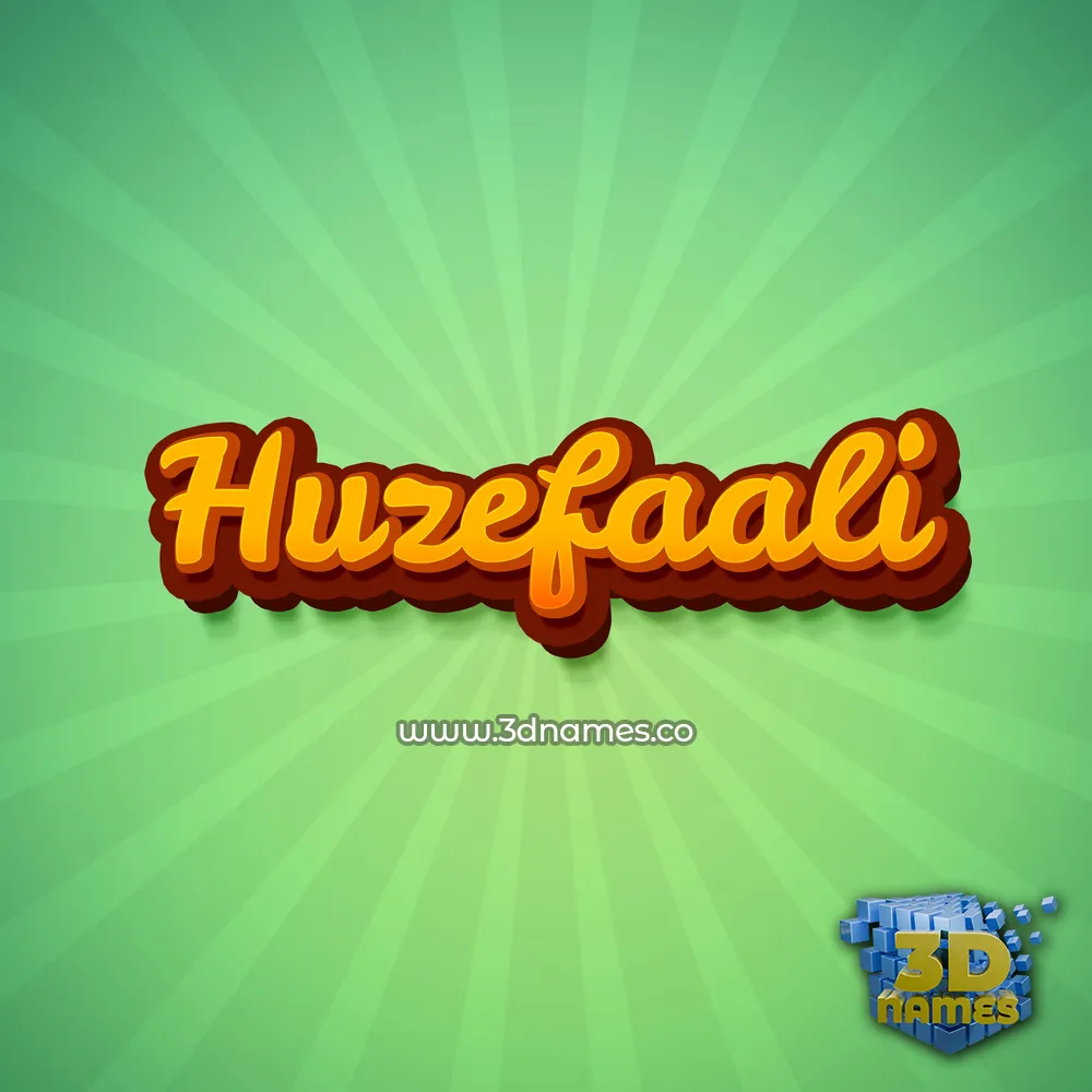huzefaali in Green Rays style - 3D name wallpaper
