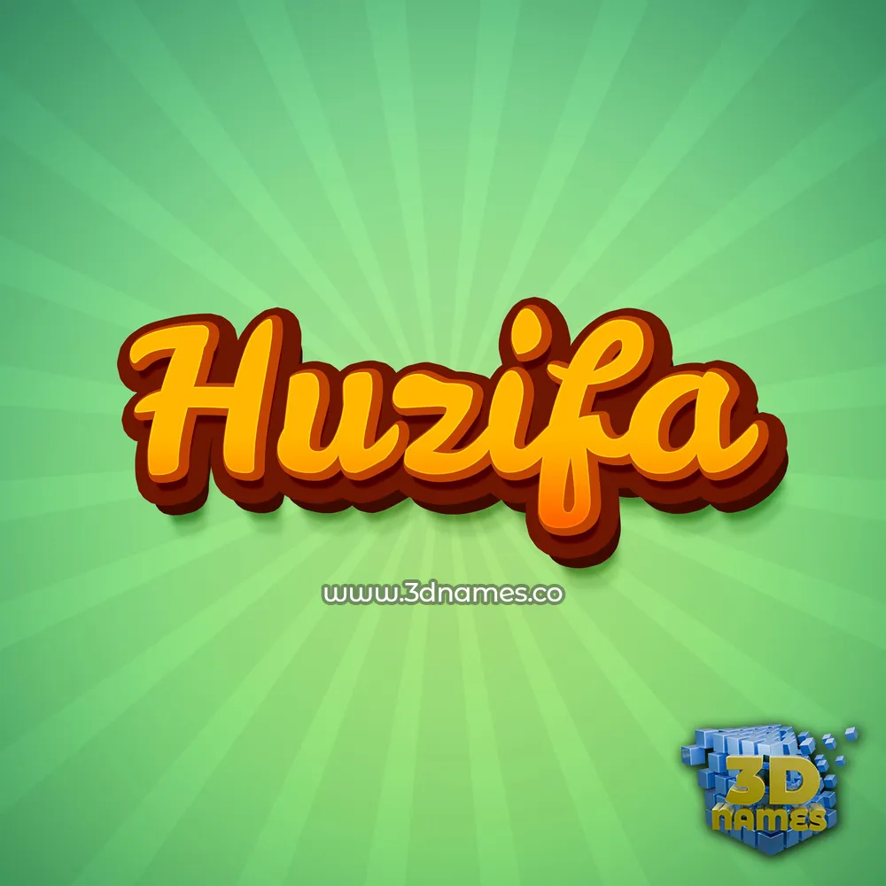 huzifa in Green Rays style - 3D name wallpaper
