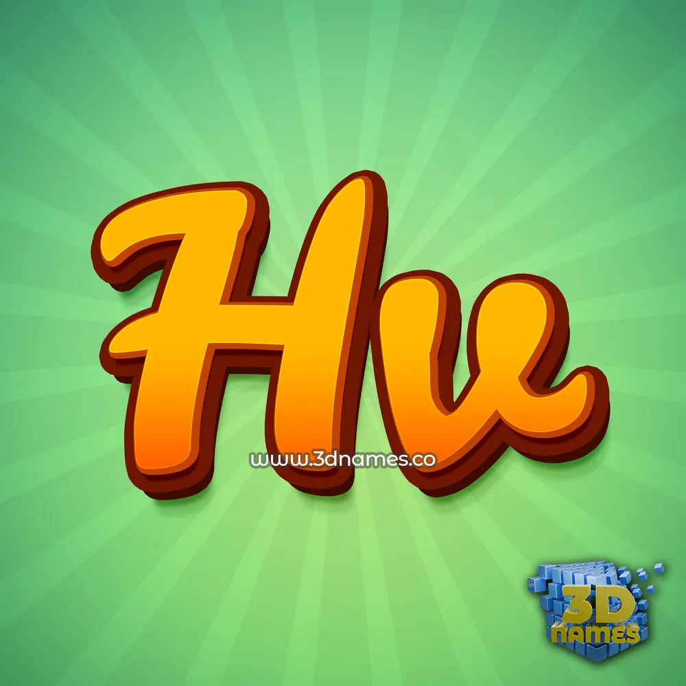 hv in Green Rays style - 3D name wallpaper