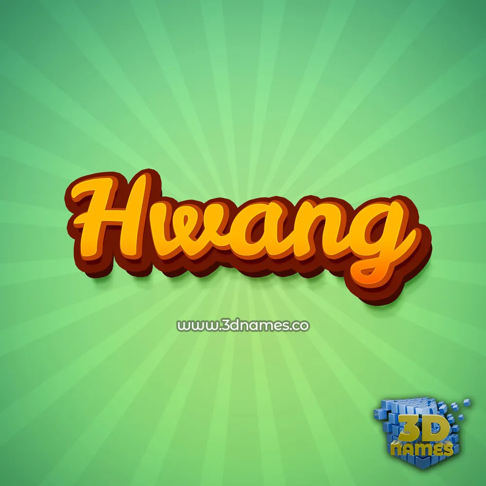 hwang in Green Rays style - 3D name wallpaper
