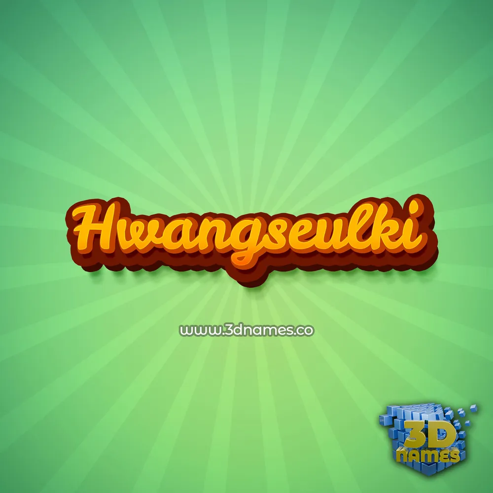 hwangseulki in Green Rays style - 3D name wallpaper