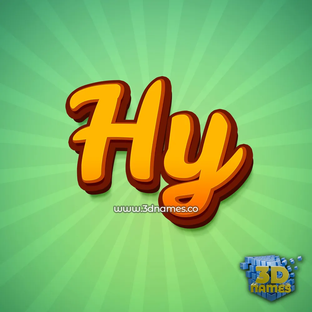 hy in Green Rays style - 3D name wallpaper