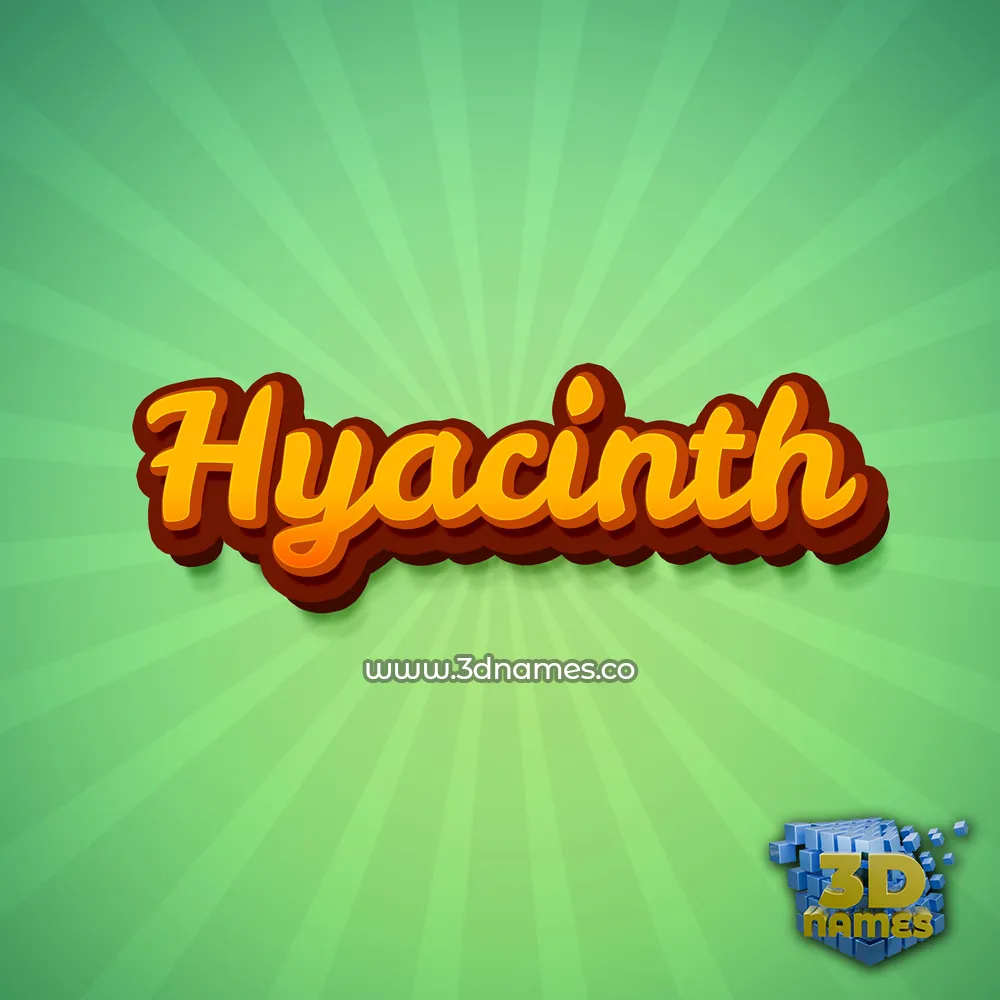 hyacinth in Green Rays style - 3D name wallpaper